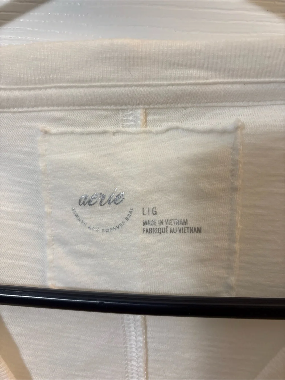 aerie Cream Short Sleeve Tee with Pink Cherry Bow Graphic - Picture 2 of 4